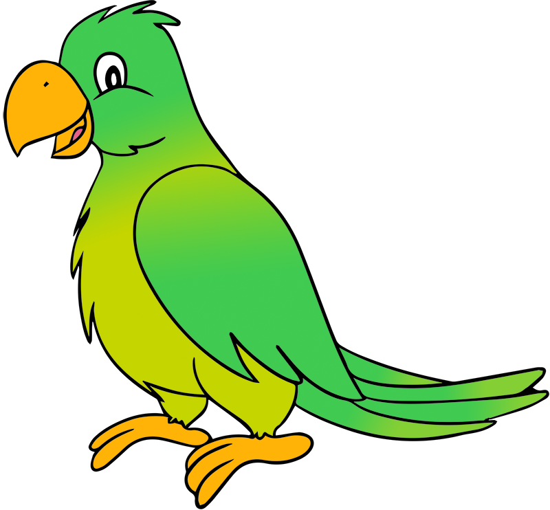 Download Jpg Freeuse Library Green - Cartoon Image Of Parrot PNG Image with  No Background 