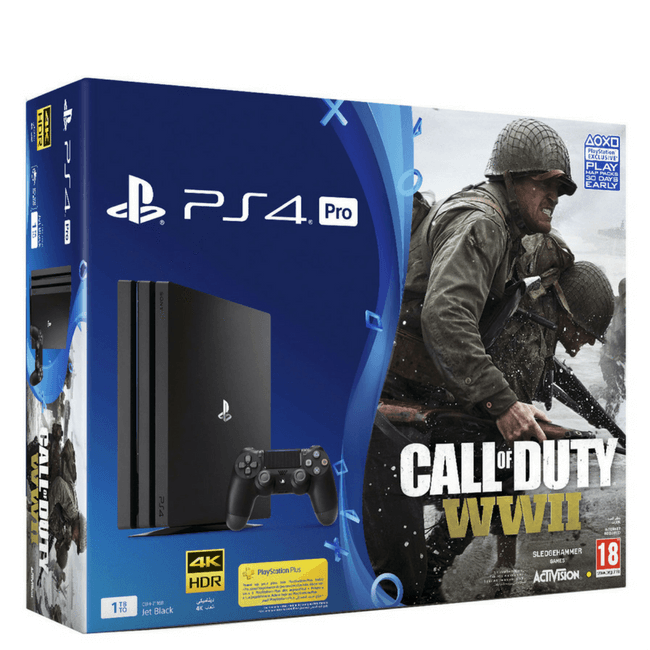 Download Sony Playstation 4 Pro 1tb Call Of Duty Wwii - Playstation 4 Pro Ww2 Bundle Image with Background - PNGkey.com