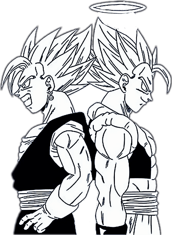 Report Abuse - Vegeta Vegetto And Goku (554x757), Png Download
