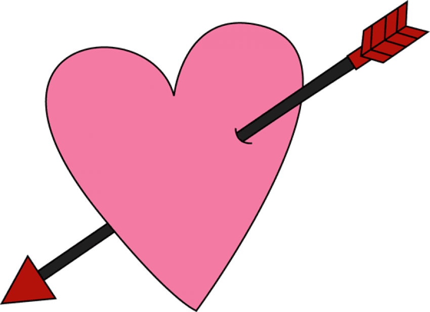 Vector Free Stock Arrows With Hearts Clipart - Valentines Day Heart Clip Art (550x399), Png Download