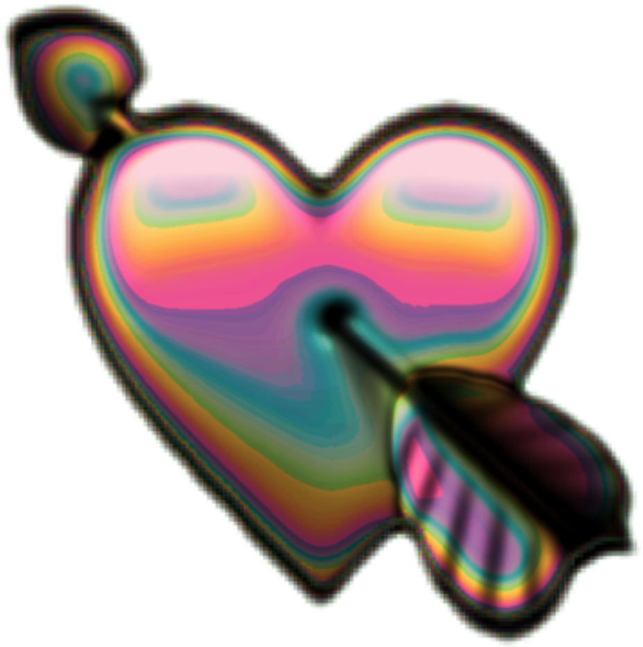 Holo Holographic Heart Hearts Arrow Emoji Iridescent - Heart (1153x1024), Png Download