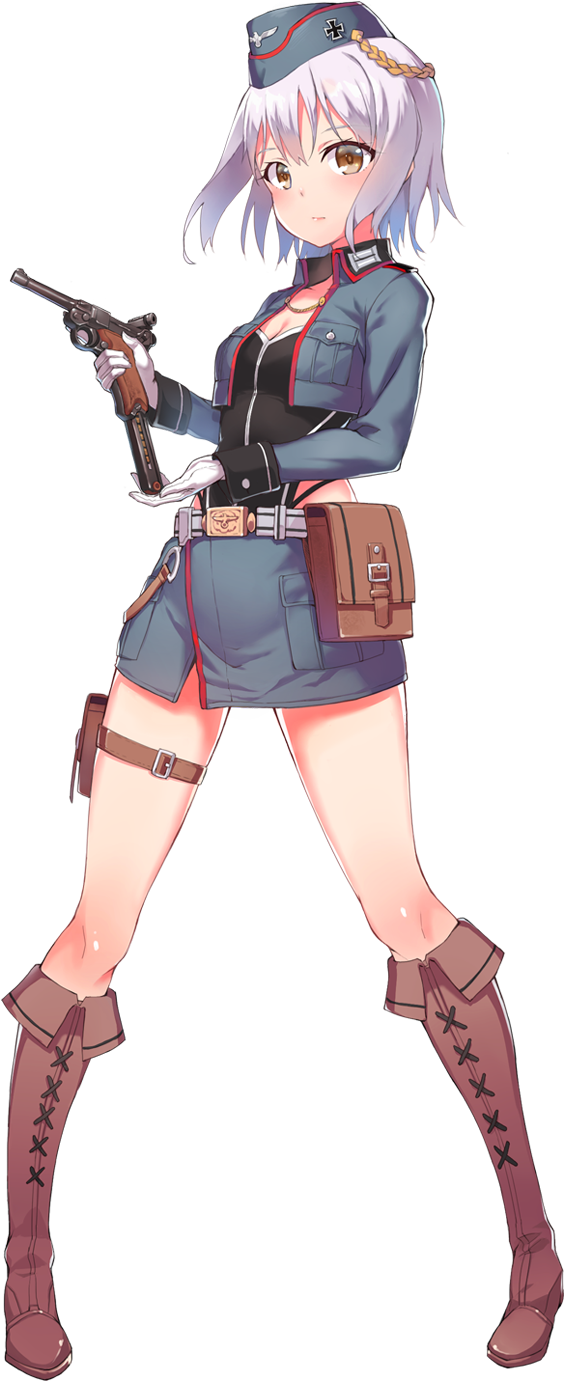 The Luger P08 Is A Semi-automatic Pistol Designed By - Girls Frontline P08 (1191x1536), Png Download