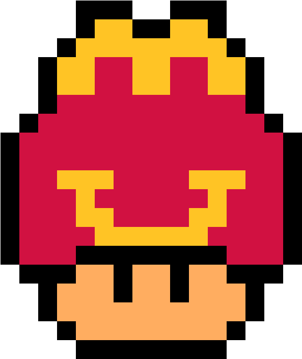 Macdonald's Happy Meal Version - Mario Mushroom Pixel Art (1184x1184), Png Download