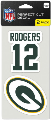 Aaron Rodgers Green Bay Packer Perfect Cut Decal - Wincraft Detroit Lions Set Of 2 Die Cut Decals (498x498), Png Download
