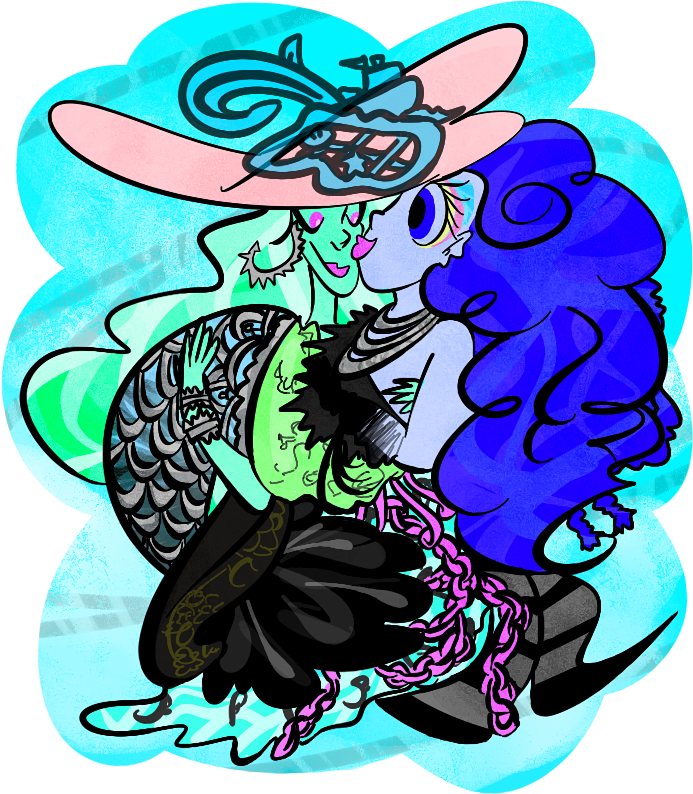 Ghosting - Seapunk - Illustration (712x813), Png Download