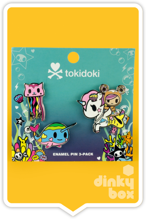 Carded Tokidoki Enamel Pin - Tokidoki - Sea Punk Enamel Pin 3-pack (467x700), Png Download