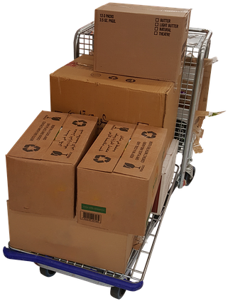 Peel N Stick Poster Of Moving Trolley Delivery Package - Logistics (405x720), Png Download