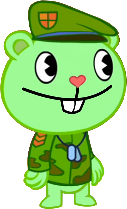 Flippy - Happy Tree Friends Green (628x895), Png Download