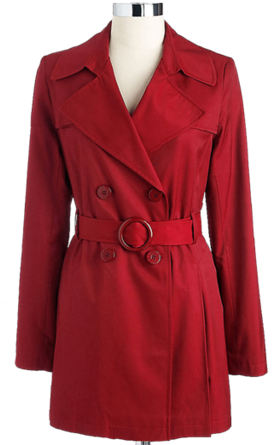Double Breasted Pleated Trench Coat - Pleated Trench Coat (341x454), Png Download