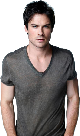 Share This Image - Damon Vampire Diaries (449x600), Png Download