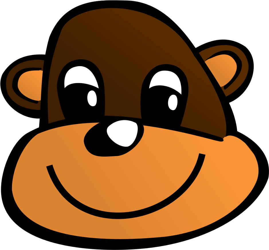 Open - Cartoon Monkey Head (1000x909), Png Download