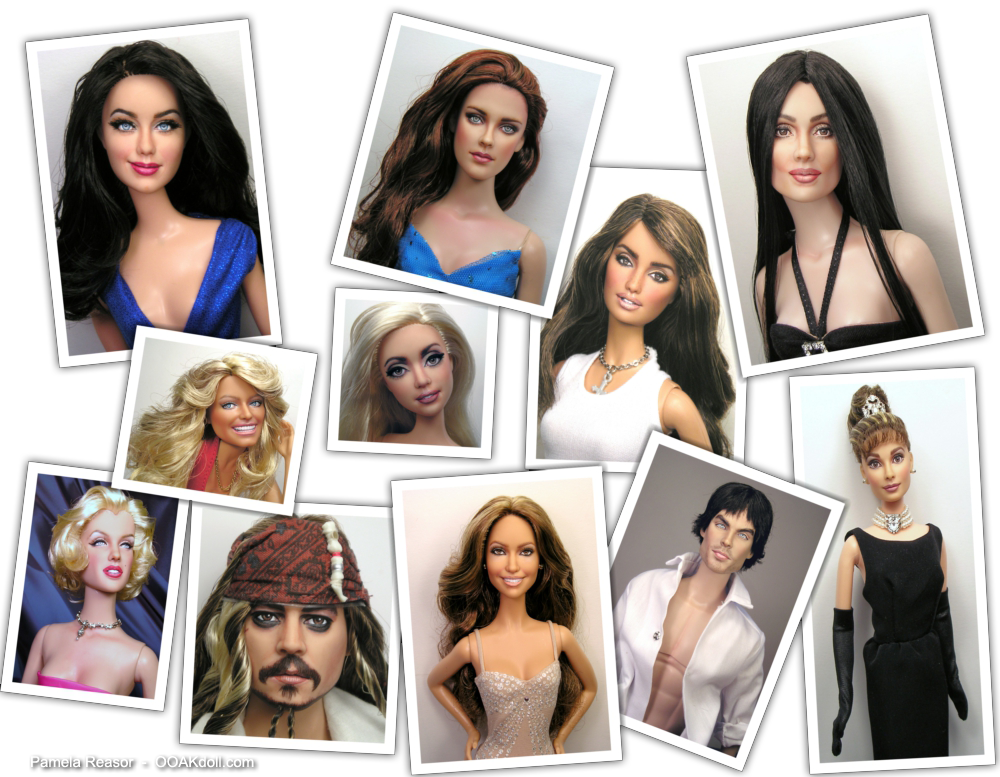 Ooak Celebrity Portrait Doll Repaints By Pamela Reasor - Celebrities Doll (1000x777), Png Download