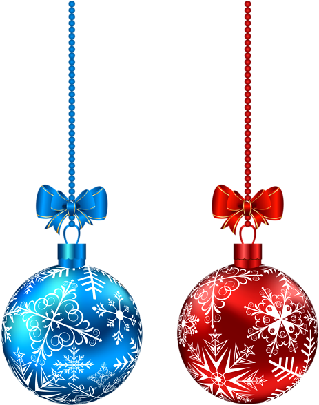 Christmas Ball Png With Transparant - Red And Blue Christmas Ornaments (475x600), Png Download