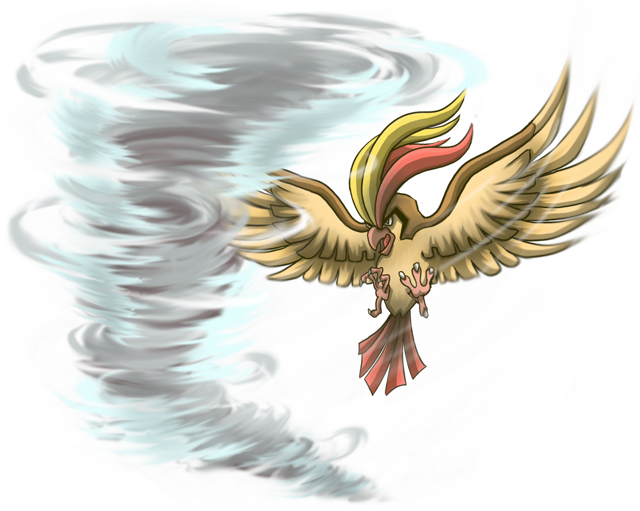 #018 Pidgeot Used Whirlwind And Aerial Ace (2061x1646), Png Download