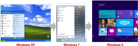 Windows Start Menu Comparison (600x215), Png Download
