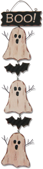 Glitzhome Wooden Halloween Ghosts Cluster Wall Hanging - Holiday Aisle Wooden Ghosts Cluster (580x580), Png Download