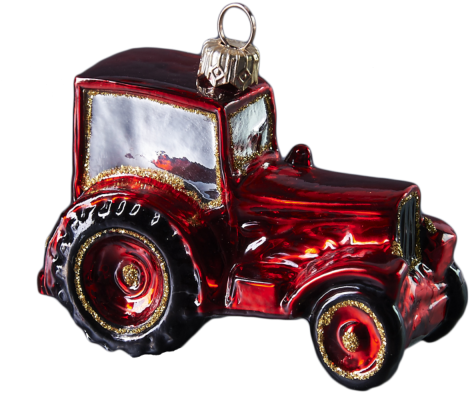 Red Tractor Blown Christmas Ornament, Handcrafted Glass - Christmas Ornament (500x500), Png Download