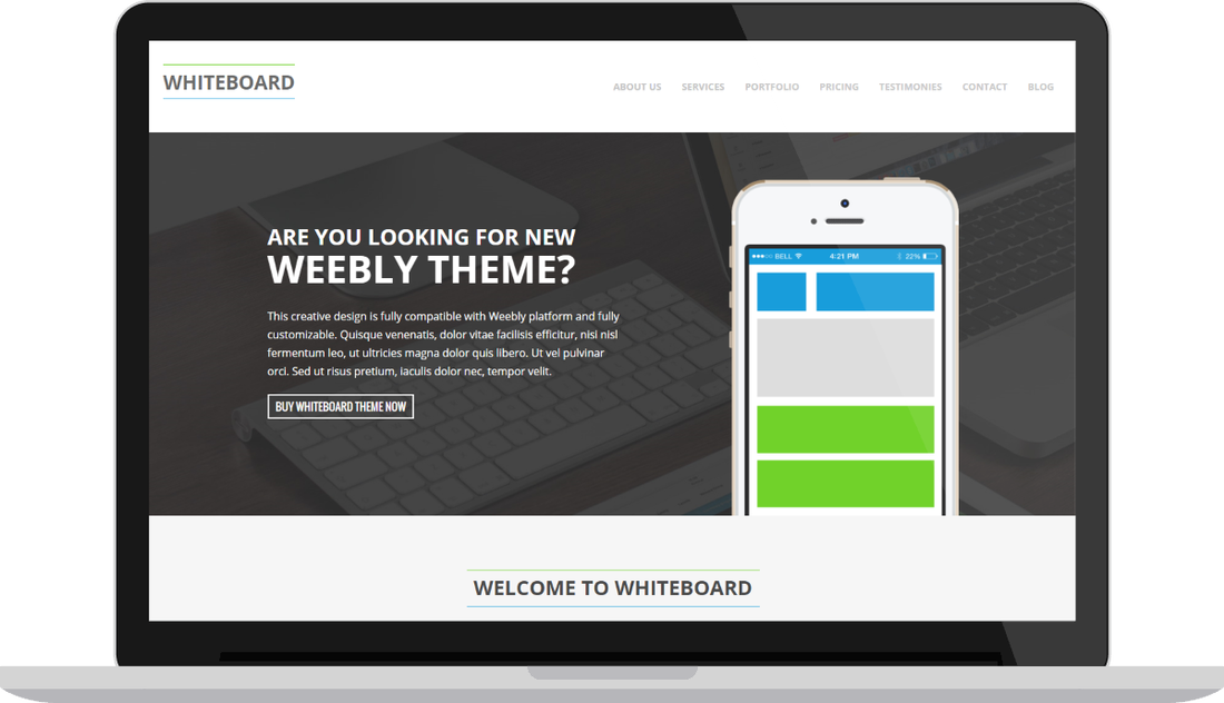 Whiteboard Premium Weebly Theme - Pinterest (1100x632), Png Download