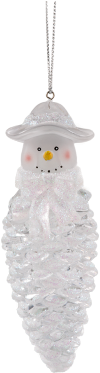 Acrylic Pinecone Snowman With Hat - Hat (390x390), Png Download