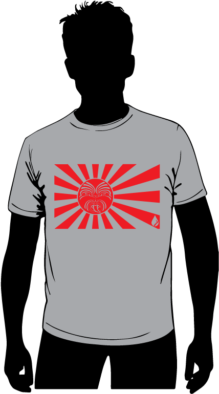 Image Of Rising Sun - T-shirt (595x842), Png Download