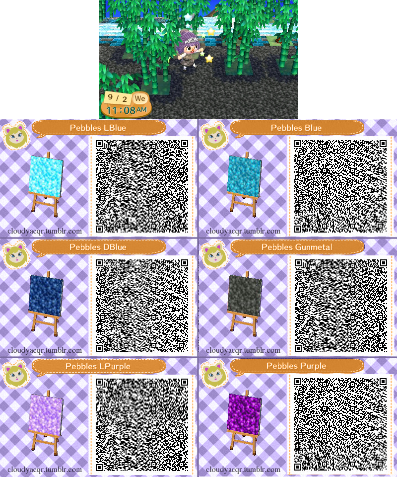 Download Qr Pebbles By Cloudyrei Animal Crossing New Leaf Purple