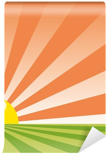 Vector Background With Rising Sun Wall Mural • Pixers® - Euclidean Vector (400x400), Png Download