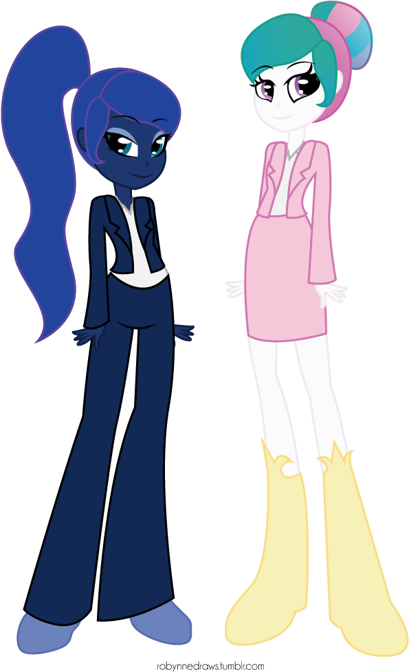 Pretty Pony Principals By Robynneski - Princess Luna Equestria Girls (595x978), Png Download