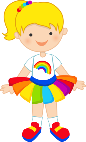 Rainbow Pretty - Rainbow Girl Clipart (286x471), Png Download