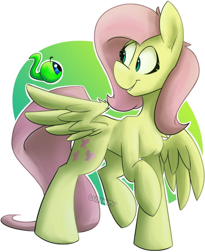 Luximus17, Crossover, Female, Fluttershy, Head Turn, - Jacksepticeye Fluttershy (971x1024), Png Download
