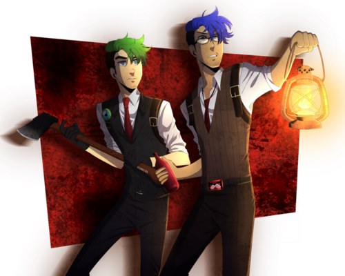 Markiplier, Konoira, And Jacksepticeye Image - Septiplier Fanart (500x400), Png Download