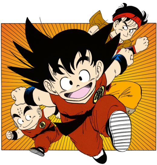 Would Kid Goku Do Well In Naruto's Ninja Chunin Exams - Krillin Yamcha Tien Fanart (540x545), Png Download