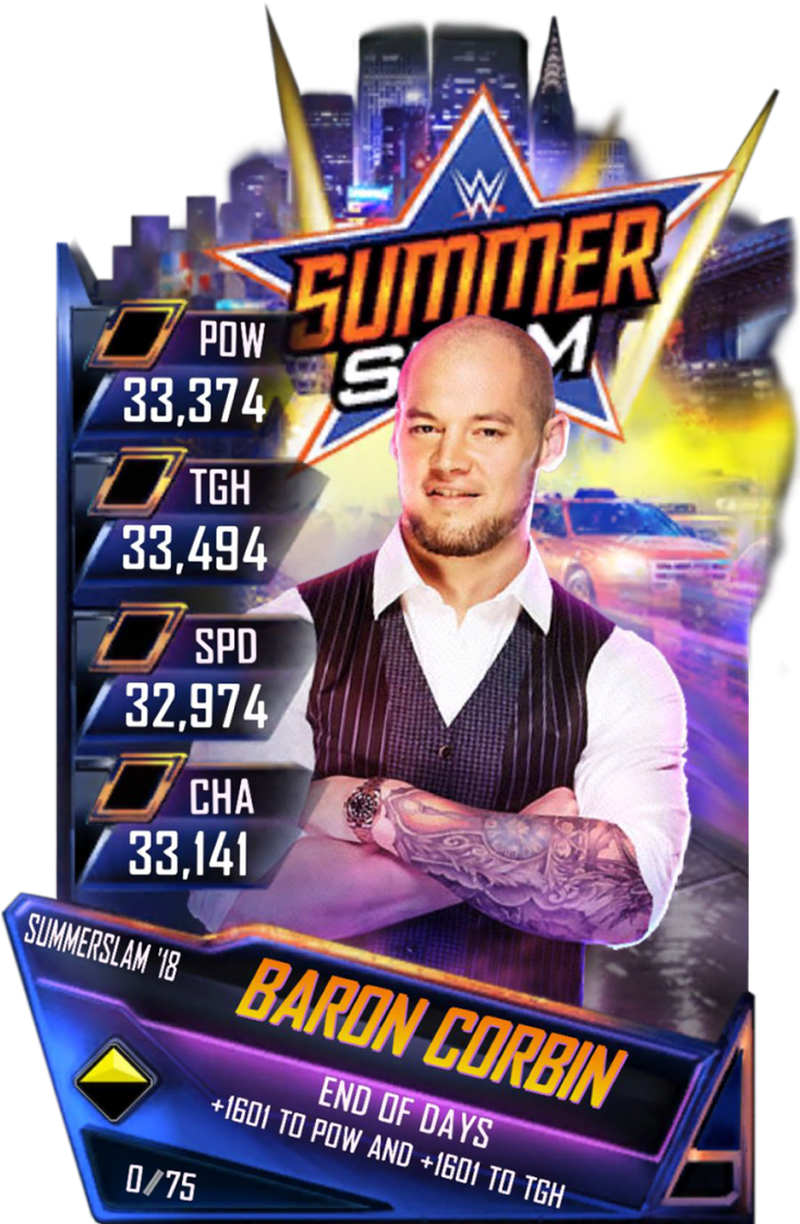 Baroncorbin S4 21 Summerslam18 - Wwe Supercard Summerslam 18 (733x1158), Png Download