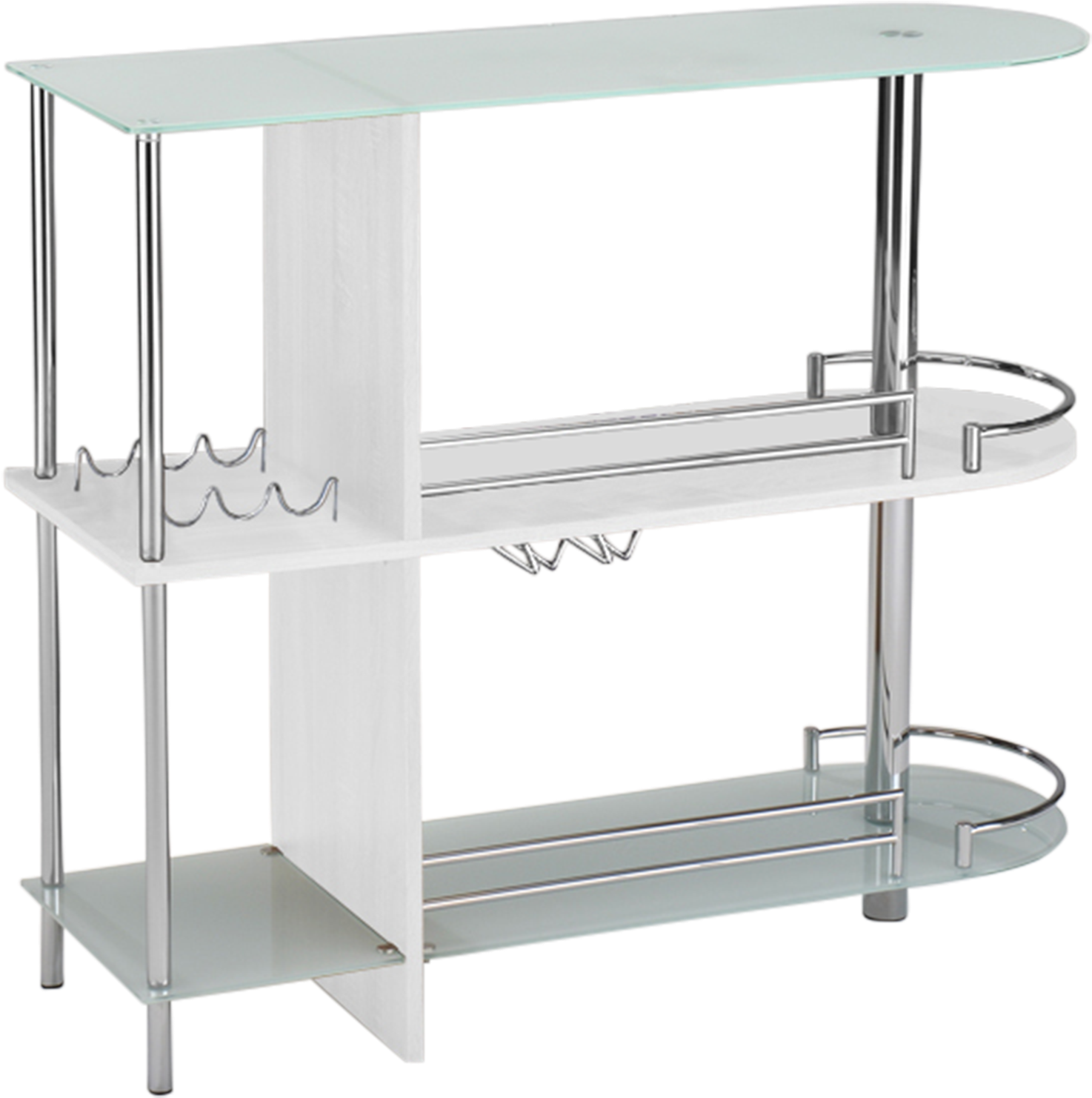 Axel Black Metal Modern Bar Table With Glass Storage - Pilaster Designs White Metal Modern Bar Table (1624x1645), Png Download