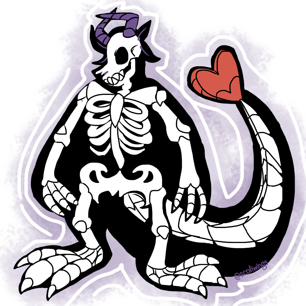 Not So Spooky, Not So Scary Skeleton By Scoliwings - March (1000x1000), Png Download