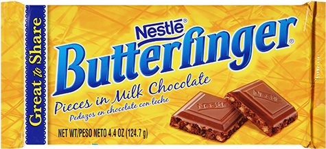 Butterfinger Pieces In Milk Chocolate Candy Bar - Butterfinger Giant Bar (500x500), Png Download