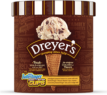 Nestlé® Butterfinger® Peanut Butter Cups - Dryers Chocolate Peanut Butter (360x350), Png Download
