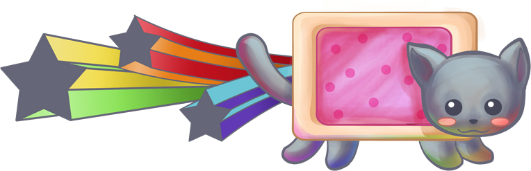 Nyan Cat 64 - Nyan Cat Kawaii Png (764x247), Png Download