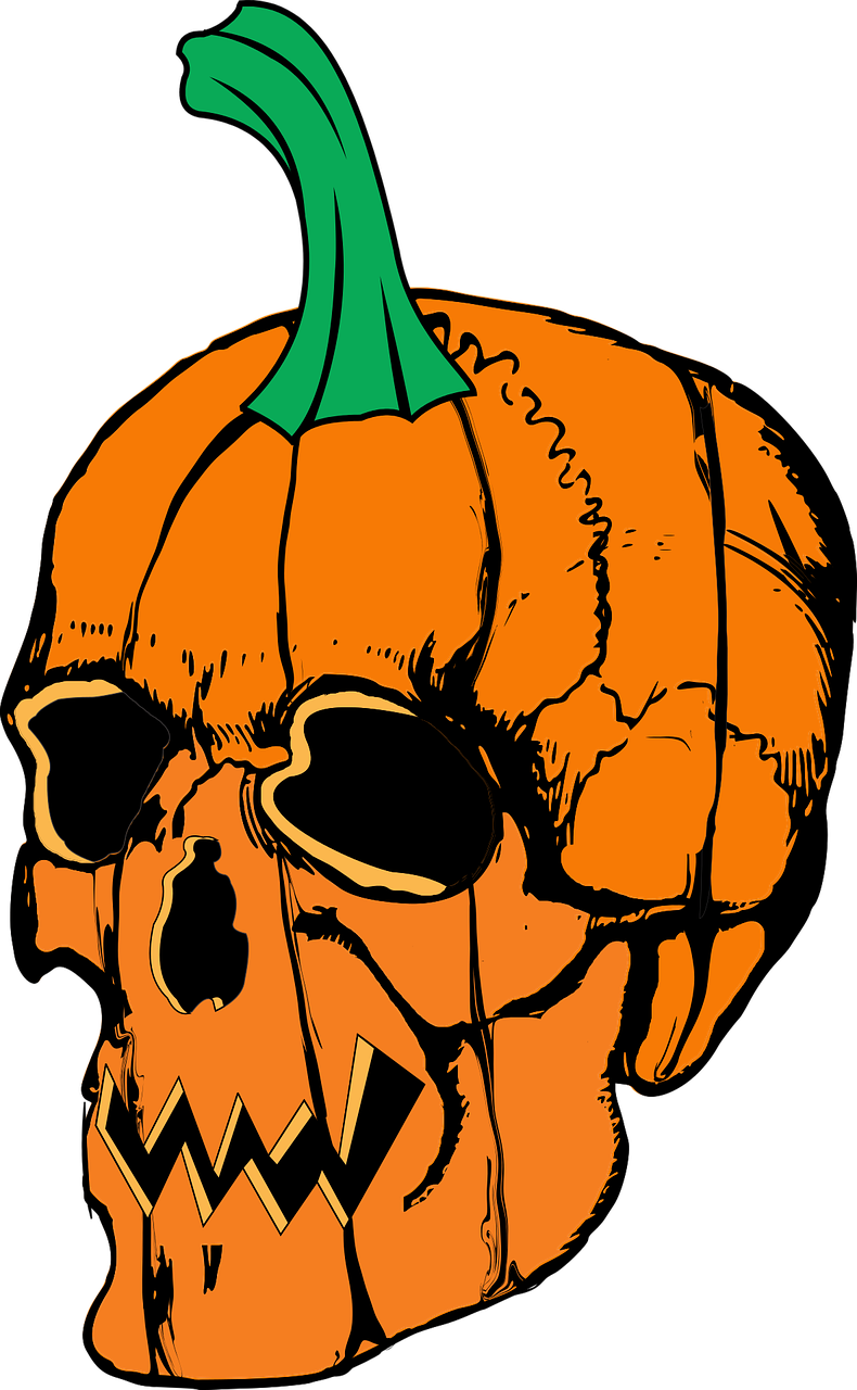 Skull Pumpkin (790x1280), Png Download