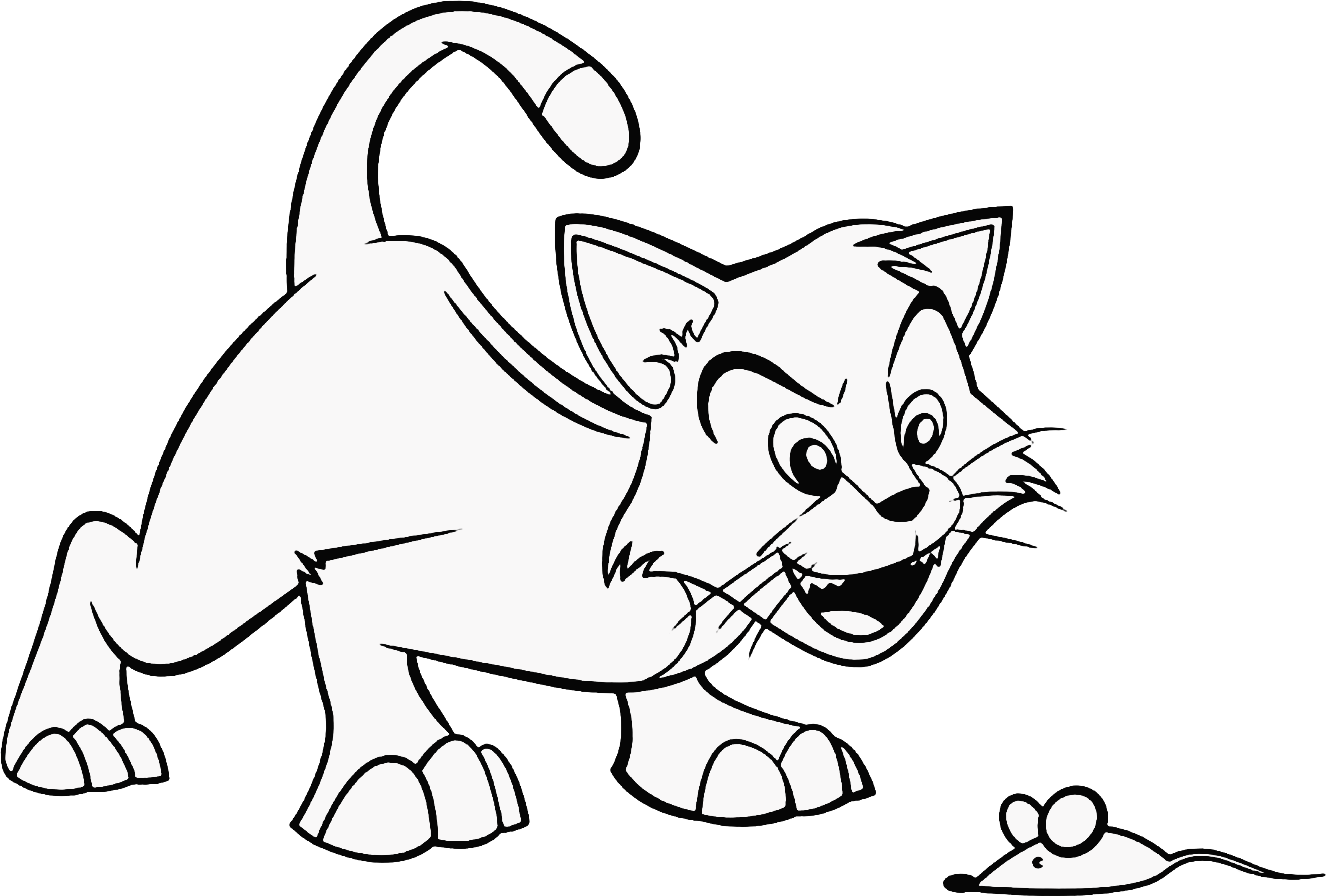 Collection Of Free Cat Drawing Sketch - Imagenes De Un Gato Y Un Raton Para Dibujar (5000x5000), Png Download