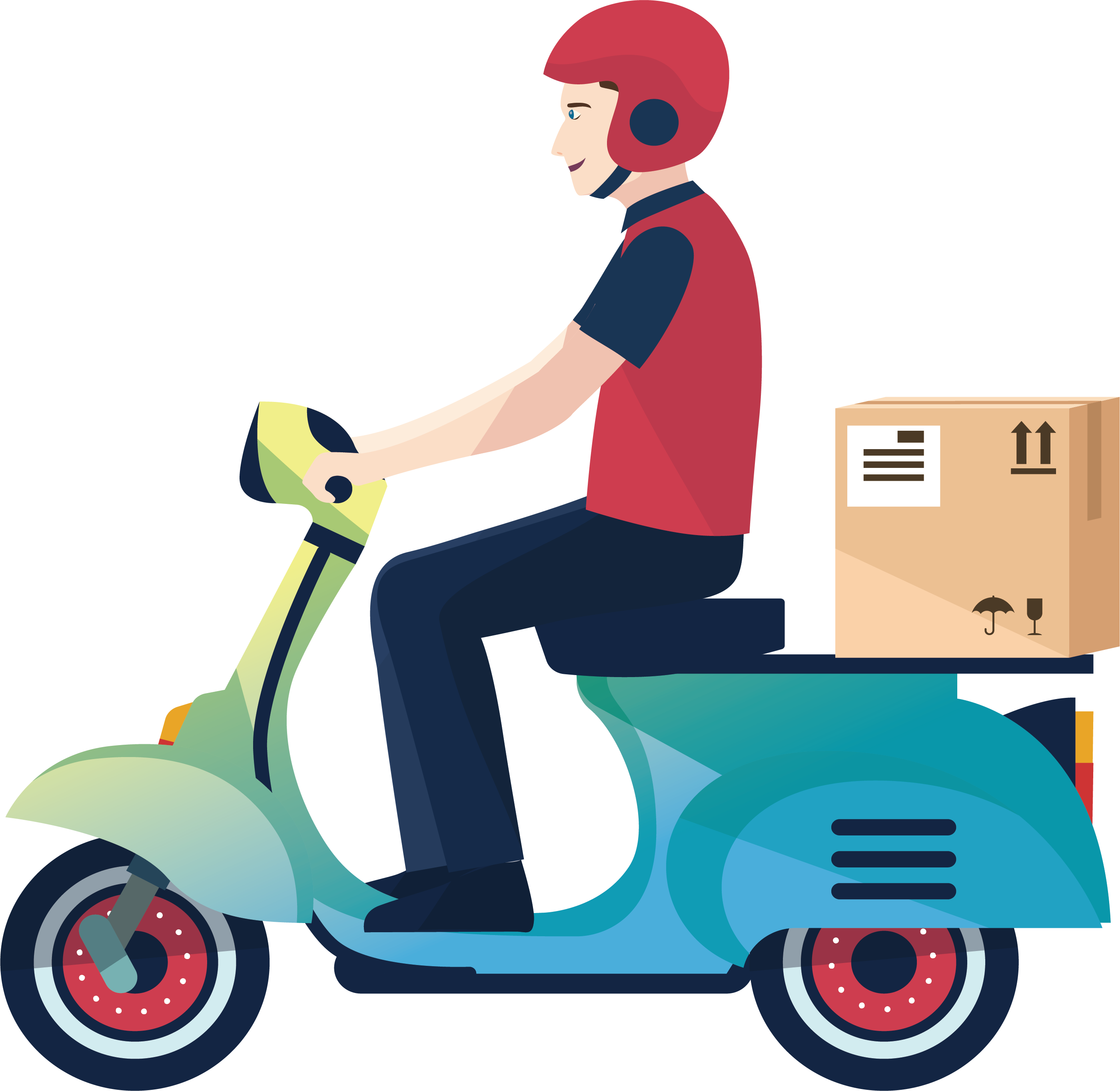 Delivery Motorcycle Courier A Clip Art Free Library - Delivery Boy Clipart (2801x2728), Png Download