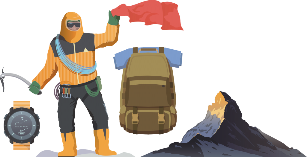 Trekking Png Clipart - Elementos De Montañismo (1024x525), Png Download