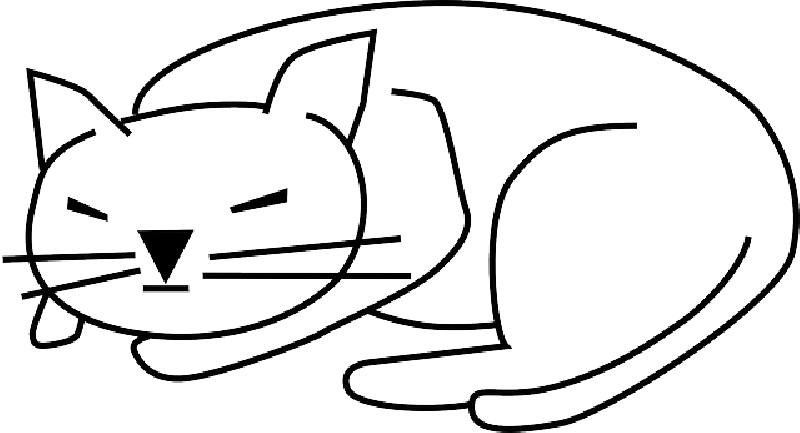 Mb Image/png - Cartoon Cat Lying Down (800x433), Png Download