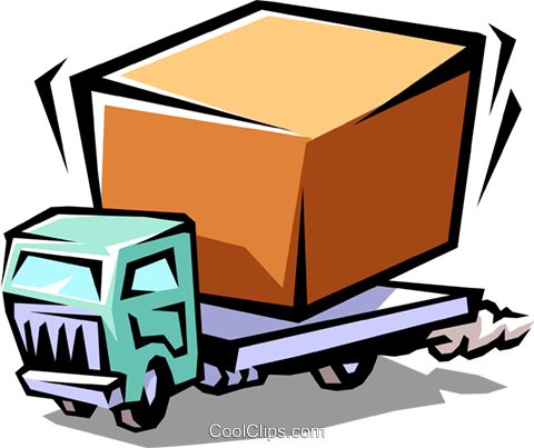 Delivery Truck With Package Royalty Free Vector Clip - Delivery (480x403), Png Download