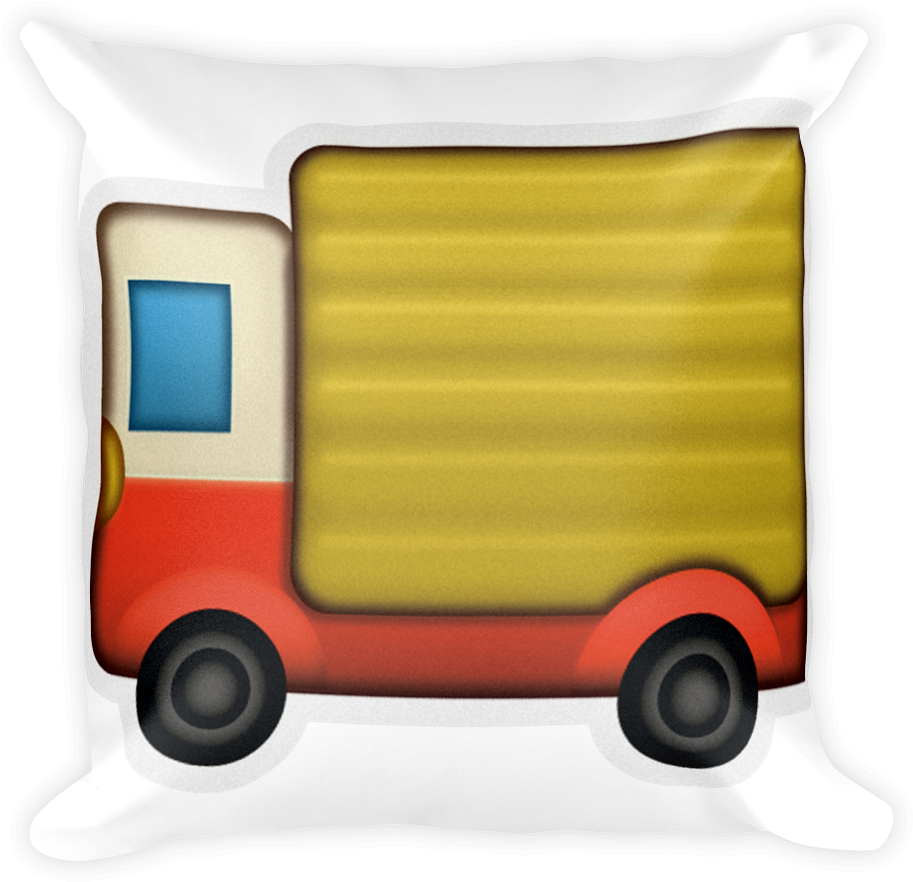 Emoji Pillow - Delivery Truck - Car (1000x1000), Png Download