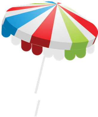 Summer Beach Set - Umbrella Clipart Png Gif Beach (338x399), Png Download