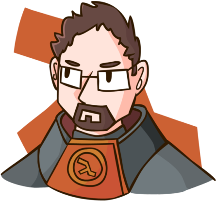 Gabe Newell You Piece Of Shit - Cartoon (500x475), Png Download