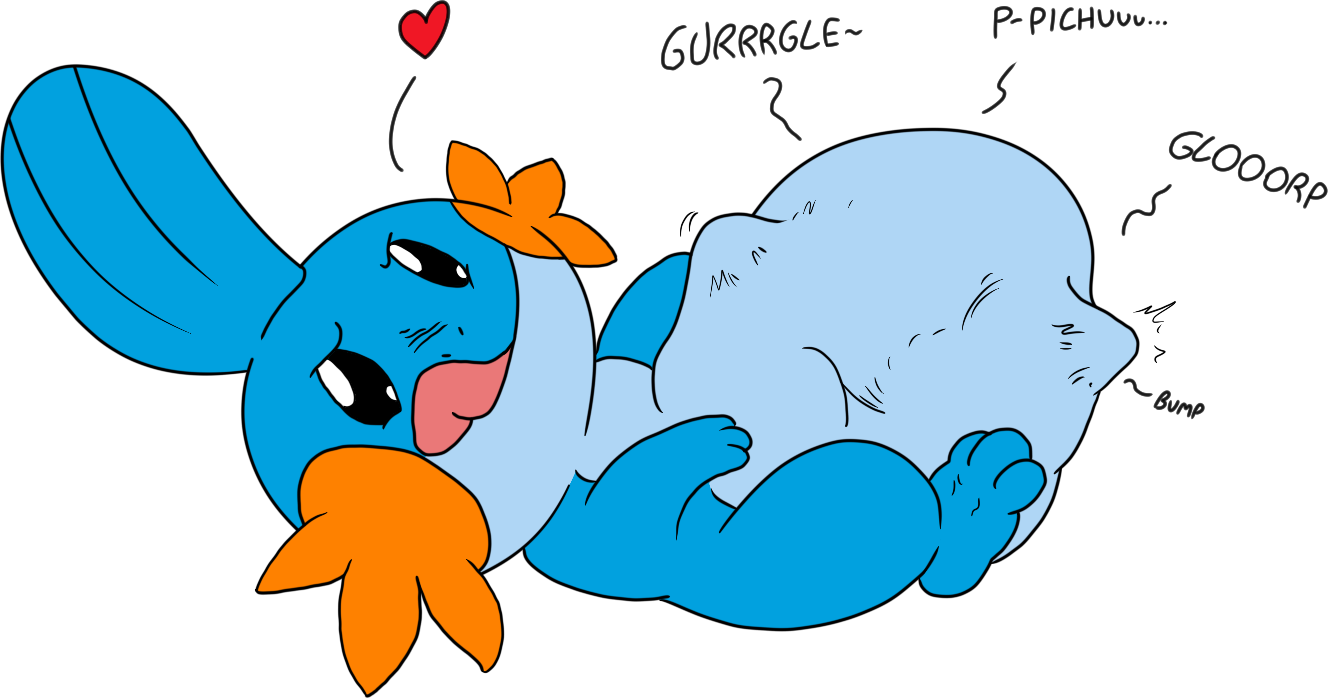 [ink, By Sparkythechu] Mudkip Lieks Eating - Cartoon (1328x699), Png Download