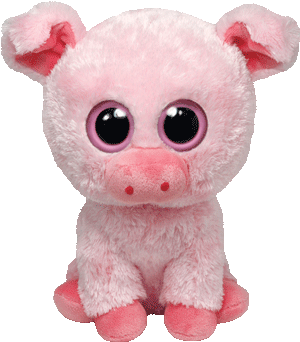 Cute Stuffed Animals - Ty Beanie Boos, Corky The Pig (350x350), Png Download