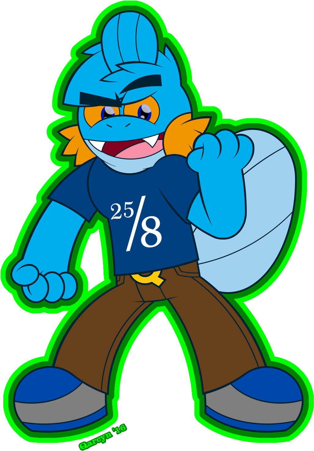 Qarcyn Is A Mudkip Like Humanoid Creature With Hair - Comics (1200x1500), Png Download