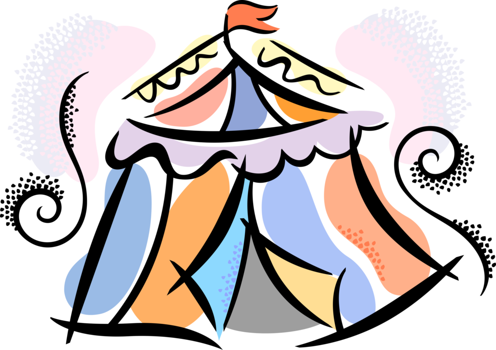 Vector Illustration Of Big Top Circus Carnival Tent - School Fete (992x700), Png Download